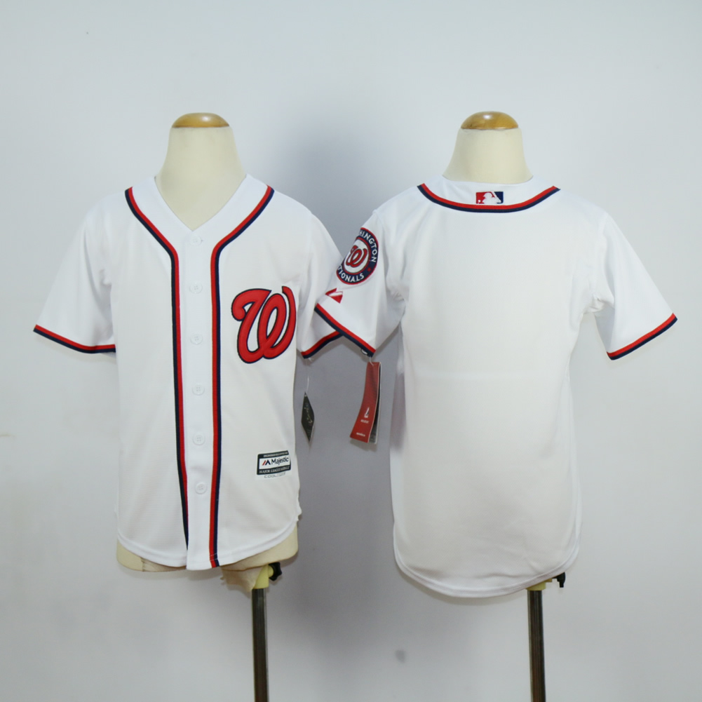 Youth Washington Nationals Blank White MLB Jerseys->washington nationals->MLB Jersey